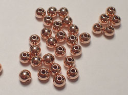  <23.4g/100> ROSE VERMEIL 6mm round beads, 1 micron plating for increased durability, 1.8mm hole, AT treated [vermeil is gold plated sterling silver] 