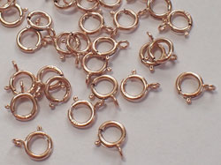  ROSE VERMEIL stamped 925 6mm round trigger clasp, 1 micron plated for increased durability [vermeil is gold plated sterling silver] 