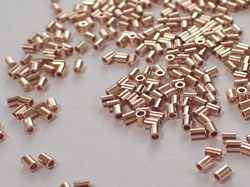  <2.2g/100> ROSE VERMEIL medium weight 2mm x 1.5mm crimps, 1mm holes, 1 micron plating for increased durability [vermeil is gold plated sterling silver] 