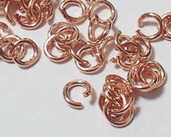  <6.7g/100> ROSE VERMEIL 4.3mm diameter, 19 gauge (approx 0.9mm) open jump ring, 1 micron plating for increased durability, AT treated [vermeil is gold plated sterling silver] 