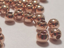  <5.9g/100> ROSE VERMEIL 3mm round beads, 1 micron plating for increased durability, 1.2mm hole, heavier than product 11-0721a [vermeil is gold plated sterling silver] 