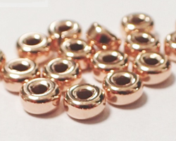  <11.3g/100> ROSE VERMEIL 4mm x 2mm rondelle bead, 1.5mm hole, 1 micron plating for increased durability [vermeil is gold plated sterling silver] 