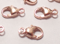  ROSE VERMEIL stamped 925 8mm x 4mm round lobster clasp, 1 micron plating for increased durability [vermeil is gold plated sterling silver] 