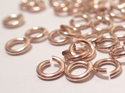  <8.1g/100> ROSE VERMEIL 5mm diameter, 18 gauge (approx 1mm) open jump ring, 1 micron plating for increased durability [vermeil is gold plated sterling silver] 