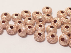  <11g/100> ROSE VERMEIL 4mm x 2.5mm laser puffed circular disc spacer, 1.4mm hole, 1 micro plating [vermeil is gold plated sterling silver] 