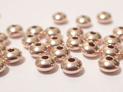  <11g/100> ROSE VERMEIL 4.5mm x 2.8mm puffed circular disc spacer, AT treated, 1 micron plating for increased durability [vermeil is gold plated sterling silver] 