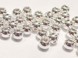  <8.9g/100> sterling silver 4mm round bead, 1mm hole 