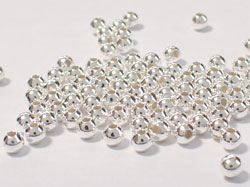  <4g/100> sterling silver 2.5mm round bead, 0.9mm hole, heavier than product 4256a 