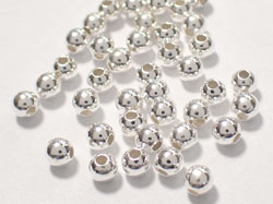  <4.5g/100> sterling silver 3mm round bead, 0.9mm hole 