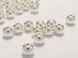  <11.7g/100> sterling silver 4mm round bead, 1mm hole, heavier than product 12-0039a 