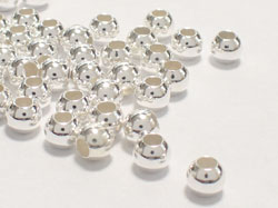  <8.35g/100> sterling silver 4mm round bead, 1.8mm hole 