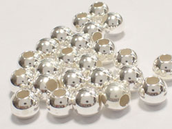  <34.5g/100> sterling silver 7mm round bead, 2.7mm hole 