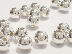  <61.5g/100> sterling silver 8mm round bead, 2mm hole, heavier than product pa470b 