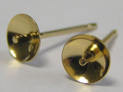 pair of gold fill cup & ear posts and butterflies - cup is 4mm diameter, peg in cup is 0.8mm diameter