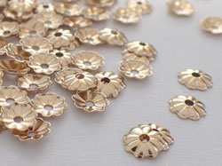  <1.6g/100> gold fill 14/20 4mm small daisy beadcap, hole is 0.8mm 
