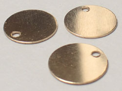  gold filled 9mm diameter disc approx 0.45mm thick 