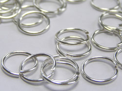  sterling silver 10mm diameter, 18 gauge (approx 1mm) open jump ring (saw cut) 