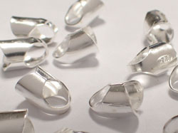  sterling silver, stamped 925, 9mm long x 5.75mm external dimension, with 5mm internal diameter glue-on cord ends 