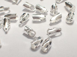  <18.85g/100> sterling silver, stamped 925, 7mm long x 3.6mm external dimension, with 3mm internal diameter glue-on cord ends 