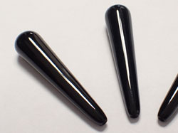 black onyx 40mm x 9mm half drilled drop