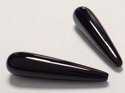 black onyx 24mm x 6mm half drilled drop