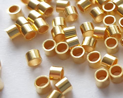  <2.3g/100> vermeil light weight 2mm x 1.5mm crimps, 1.6mm holes, 1 micron plating for increased durability [vermeil is gold plated sterling silver] 