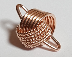  ROSE VERMEIL, stamped 925, 14mm x 9mm endless love knot connector with a 2mm ID loop either end, very classy, ideal earrings, necklaces etc [vermeil is gold plated sterling silver] 