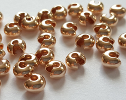  ROSE VERMEIL, heavy weight, 4mm crimp cover [vermeil is gold plated sterling silver] 