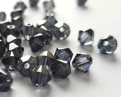  swarovski 5328 4mm graphite bicone bead 