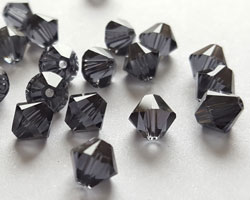  swarovski 5328 graphite 6mm bicone bead 