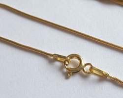  vermeil, stamped 925, 16 inch, 0.9mm wide, stamped 925, snake pendant chain [vermeil is gold plated sterling silver] 