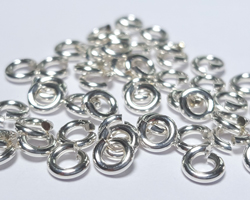  sterling silver 4mm diameter, 18 gauge (approx 1mm), open jump ring (saw cut) 