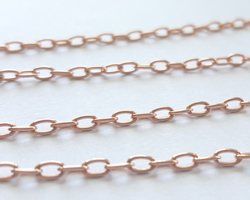 --CLEARANCE-- sold per cm - 5 units is 5cm, 100 units is 100cm=1 meter :  ROSE VERMEIL oval link (3.5mm x 2mm) oval link chain [vermeil is gold plated sterling silver] 
