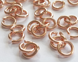  ROSE VERMEIL 6.6mm diameter, 16 gauge (approx 1.3mm) open jump ring, AT treated, 1 micron plating for increased durability [vermeil is gold plated sterling silver] 