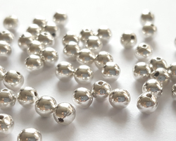 <10.8g/100> HALF DRILLED, ONE HOLE BEAD sterling silver 4mm round bead, 0.9mm hole