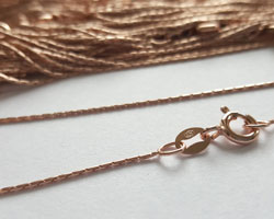  --CLEARANCE--  ready made ROSE VERMEIL necklace - 22 inch length - cardano chain is very fine 0.75mm diameter - very slim but also strong [vermeil is gold plated sterling silver] 
