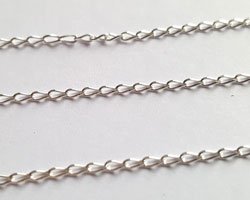  sterling silver loose open curb link chain - chain links are 1.3mm - 11 links per inch, 2.7g per meter, links accept a 0.6mm ring/wire *sold per cm - 5 units is 5cm, 100 units is 100cm=1 meter* 