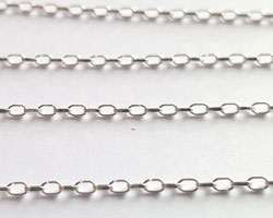  sterling silver loose diamond cut square edge long oval links chain - chain links are 1.9mm x 1.5mm - 16 links per inch, 3.15g per meter, links accept a 0.8mm ring/wire *sold per cm - 5 units is 5cm, 100 units is 100cm=1 meter* 