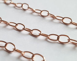  sold per cm : ROSE VERMEIL 5.5mm x 3.4mm oval chain, 8 grams per meter, 1 micron plating for extra durability [vermeil is gold plated sterling silver] 