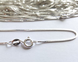  sterling silver 22 inch long square box chain (0.8mm links) italian made fine necklace chain 