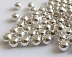  <10.5g/100> ECONOMY sterling silver 5mm round bead, 2.2mm hole 