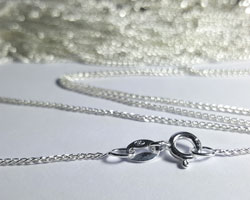  ready made sterling silver necklace - 1mm spiga trace chain - very fine -  total length 18 inches - stamped 925 on quality stamp and on the clasp 