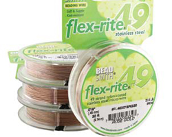  9.1 meter (30 feet) reel - flex-rite - 49 strand *rose gold* nylon coated stainless steel stringing/beading wire, 0.35mm total outside diameter 