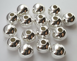  <109g/100> sterling silver 10mm round bead, 2.5mm hole 