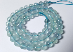 --CLEARANCE-- string of blue fluorite 6mm polished round beads - approx 65 beads per string