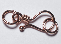  ROSE VERMEIL 16mm hook clasp with 2x 6mm closed jump rings [vermeil is gold plated sterling silver] 