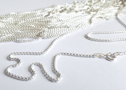  -- NEW LOW SINGLE CHAIN PRICES --  ready made sterling silver necklace - 24 inch length - half round box chain, 1.5mm diameter - a very smooth, sleek & slinky, stylish & flexible chain, perfect for a multitude of uses 