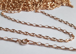  ready made ROSE VERMEIL necklace - 16 inch length - solid marina chain, marina links are 2.5mm high x 4mm long - solid links, perfect for a multitude of uses [vermeil is gold plated sterling silver] 