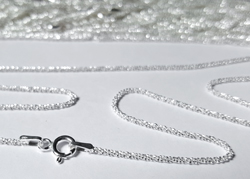  ready made sterling silver necklace - 16 inch length - twisted herringbone chain,1.3mm diameter, smooth & flexible & light catching 