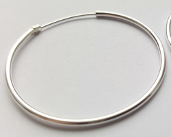  pairs of sterling silver, stamped 925, 24mm x 1.25mm endless round hoops 